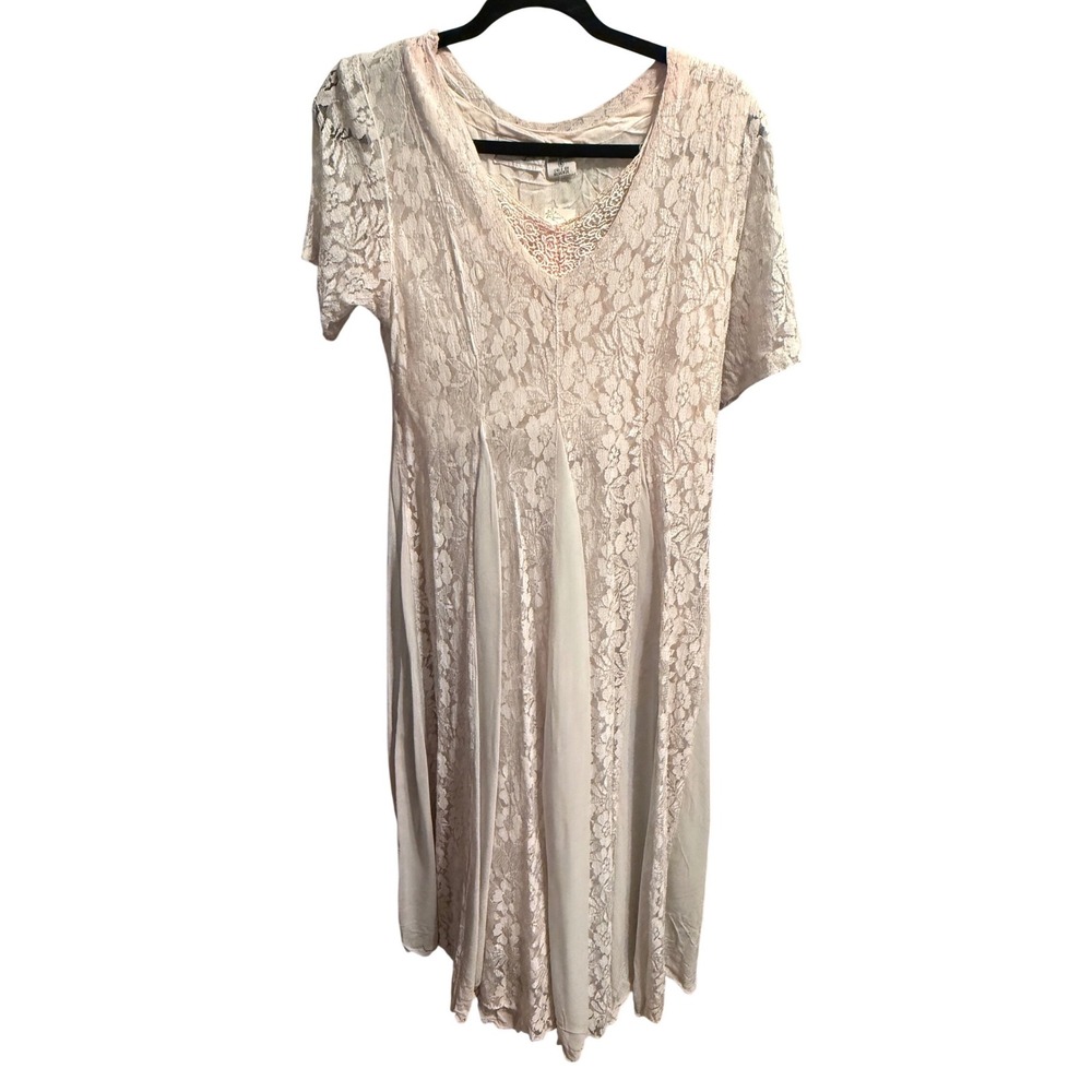 Vintage Nostalgia Lace whimsy fairy Pink Floral dress‎